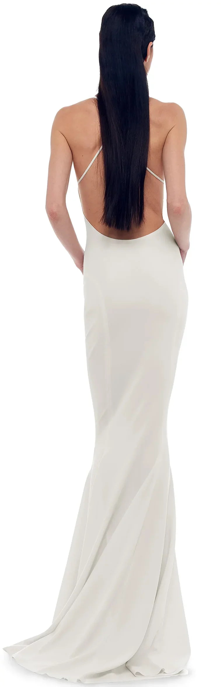 Women's Gown, Mermaid Kamali Back US WHITE Medium/38 SNOW Low Norma