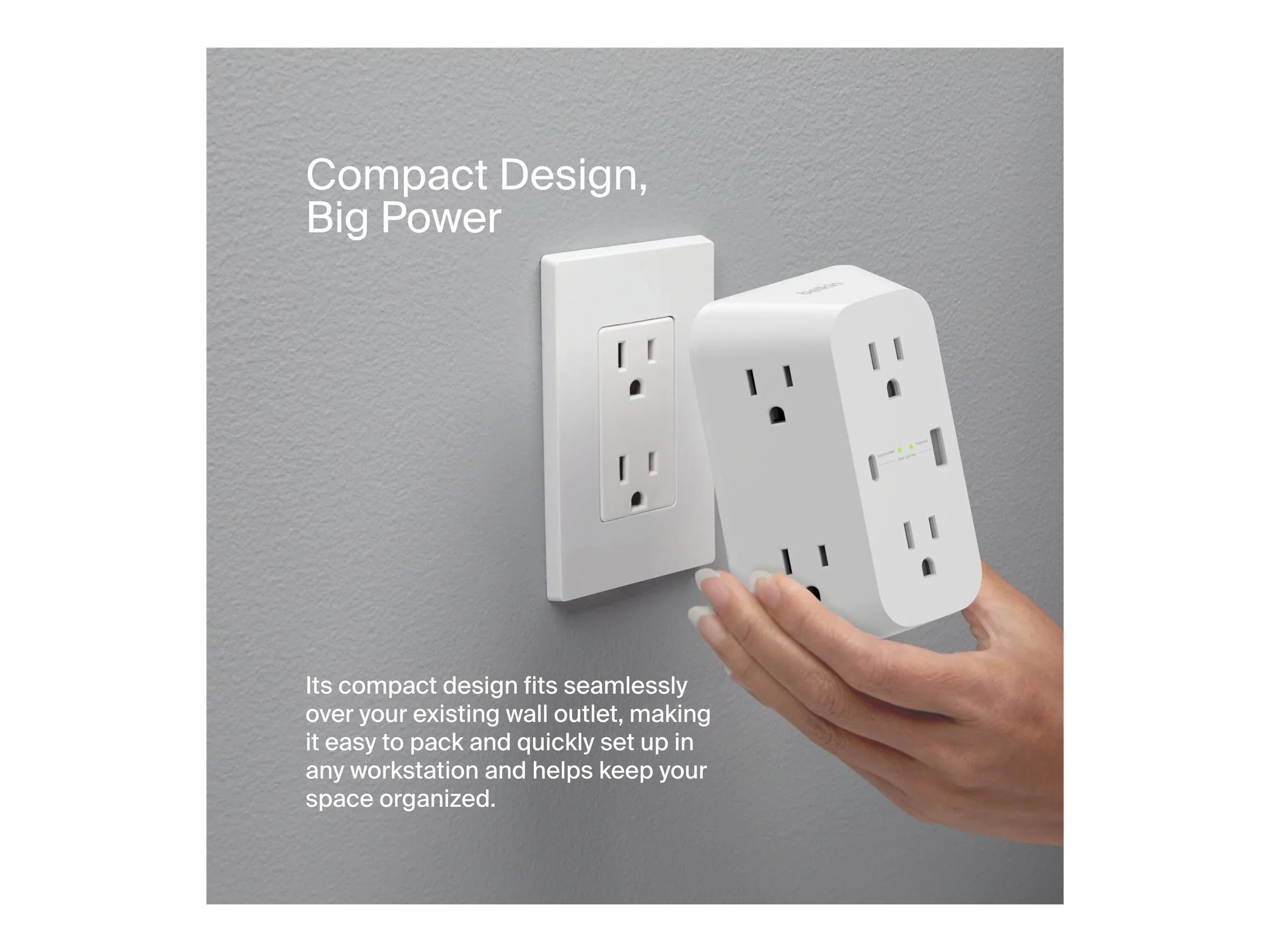 '- output connectors: mountable) Belkin AC 8 (wall Surge protector - -