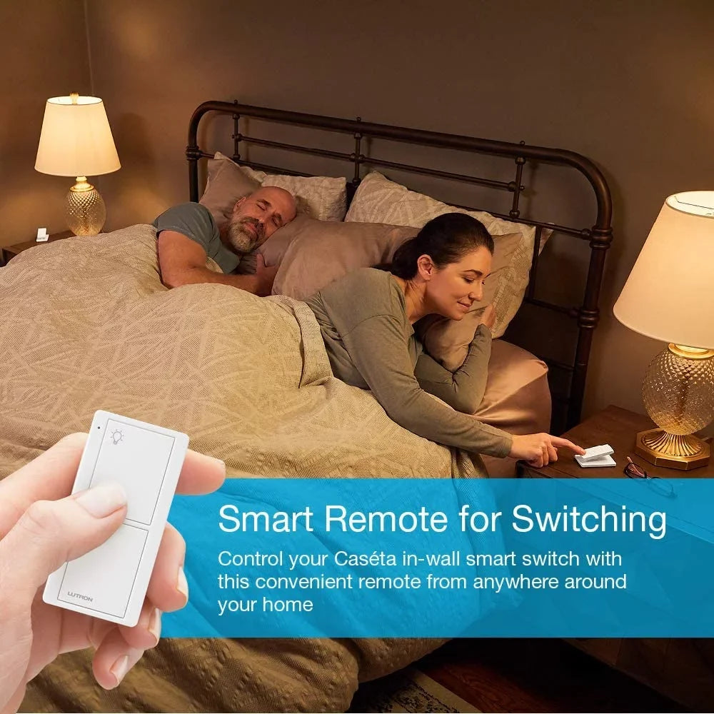 On/Off White | PJ2-2B-GWH-L01 | Remote Lutron Pico with Smart Home Switch Switching for Caseta Bracket Wallplate