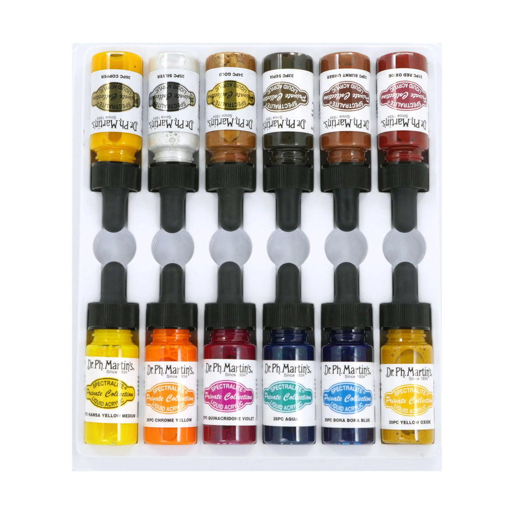 Spectralite Collection (Set Martin's Acrylics, 0.5 12 oz, Liquid Dr. of Ph. Private 3) Set