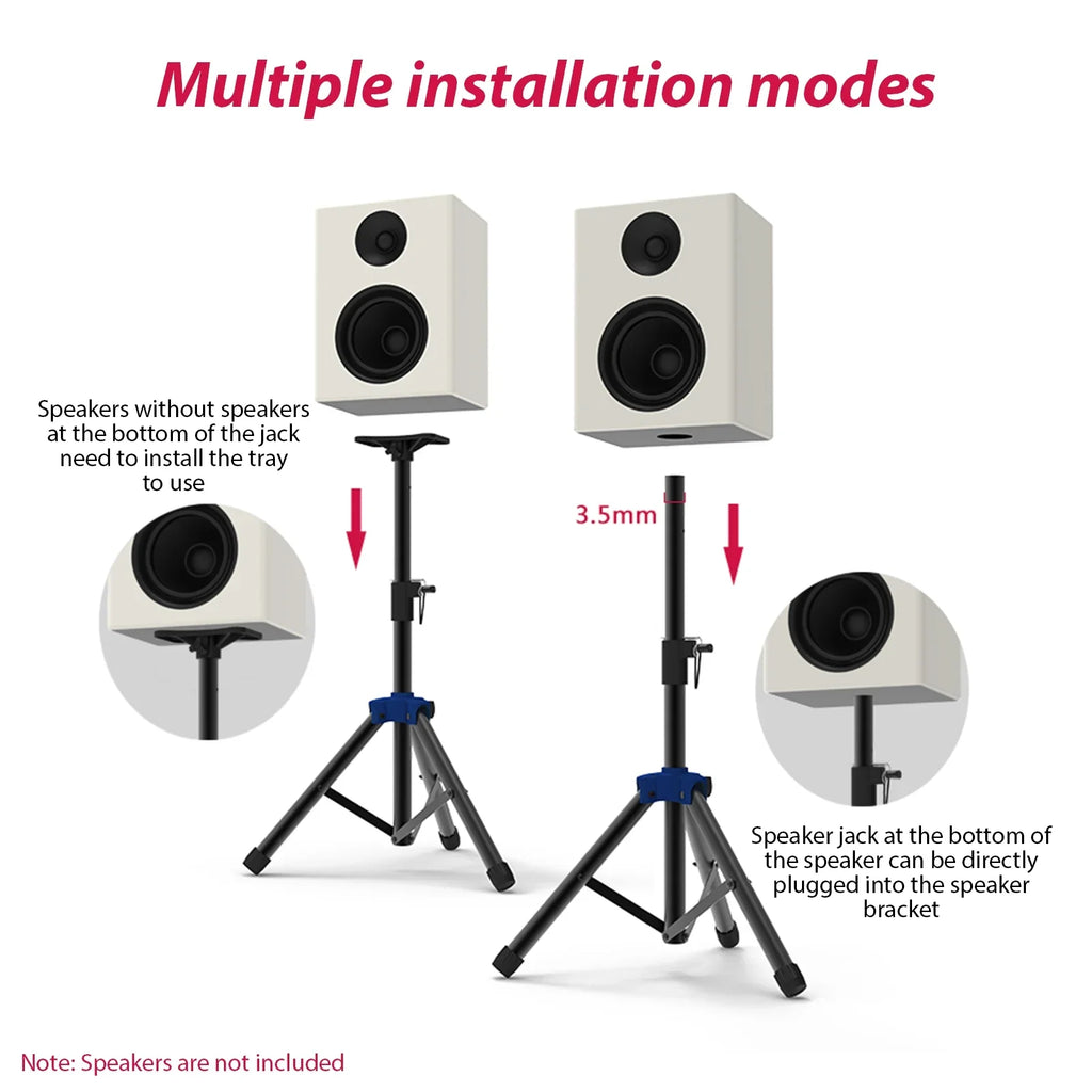 Bracket, Duty for with Telescoping Triangle Speakers Speaker Studio point Carevas Height, Stand Base Three Heavy