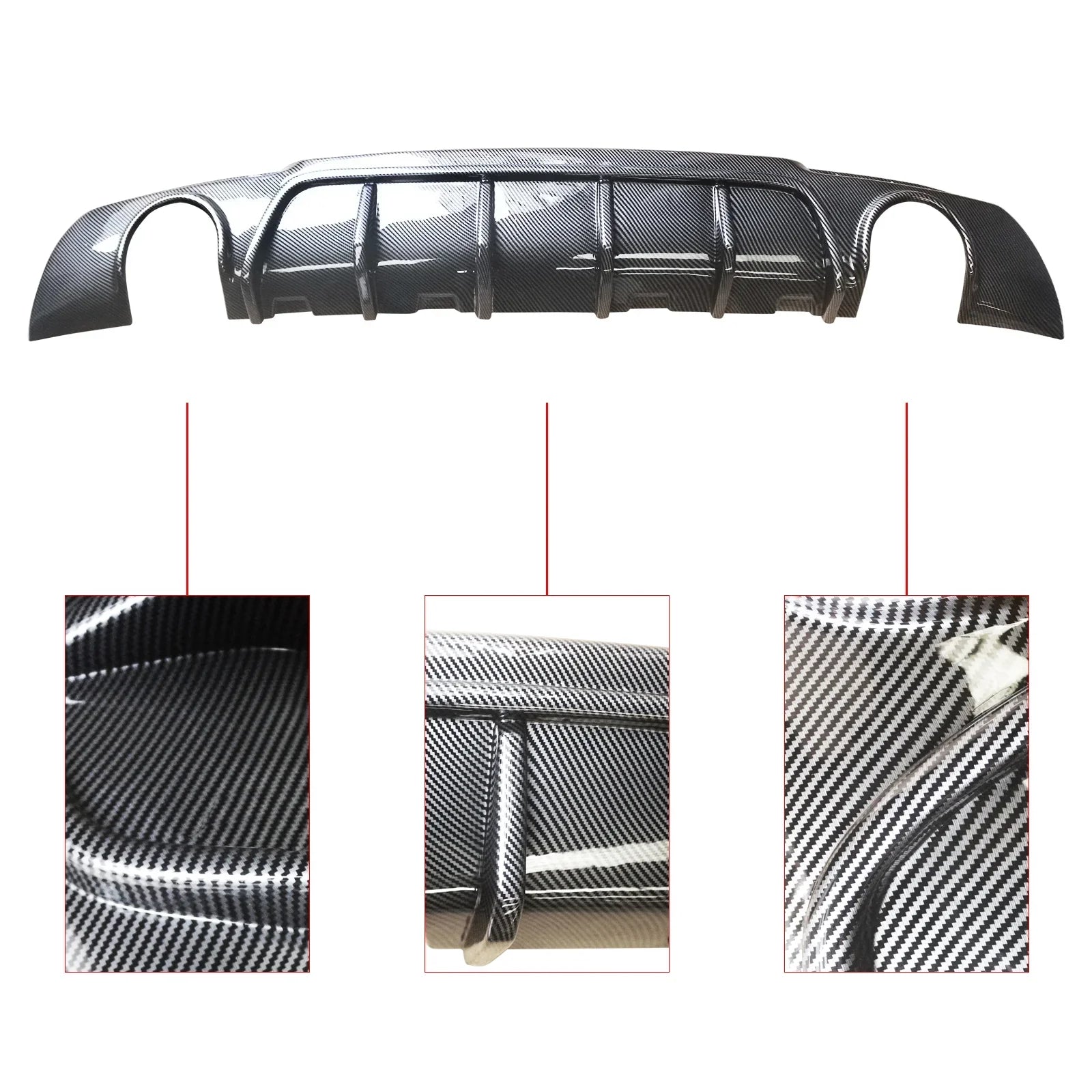 Exhaust Fiber 300 NINTE Chrysler Round Carbon for 2015-2023 Lip Style Diffuser SRT Rear