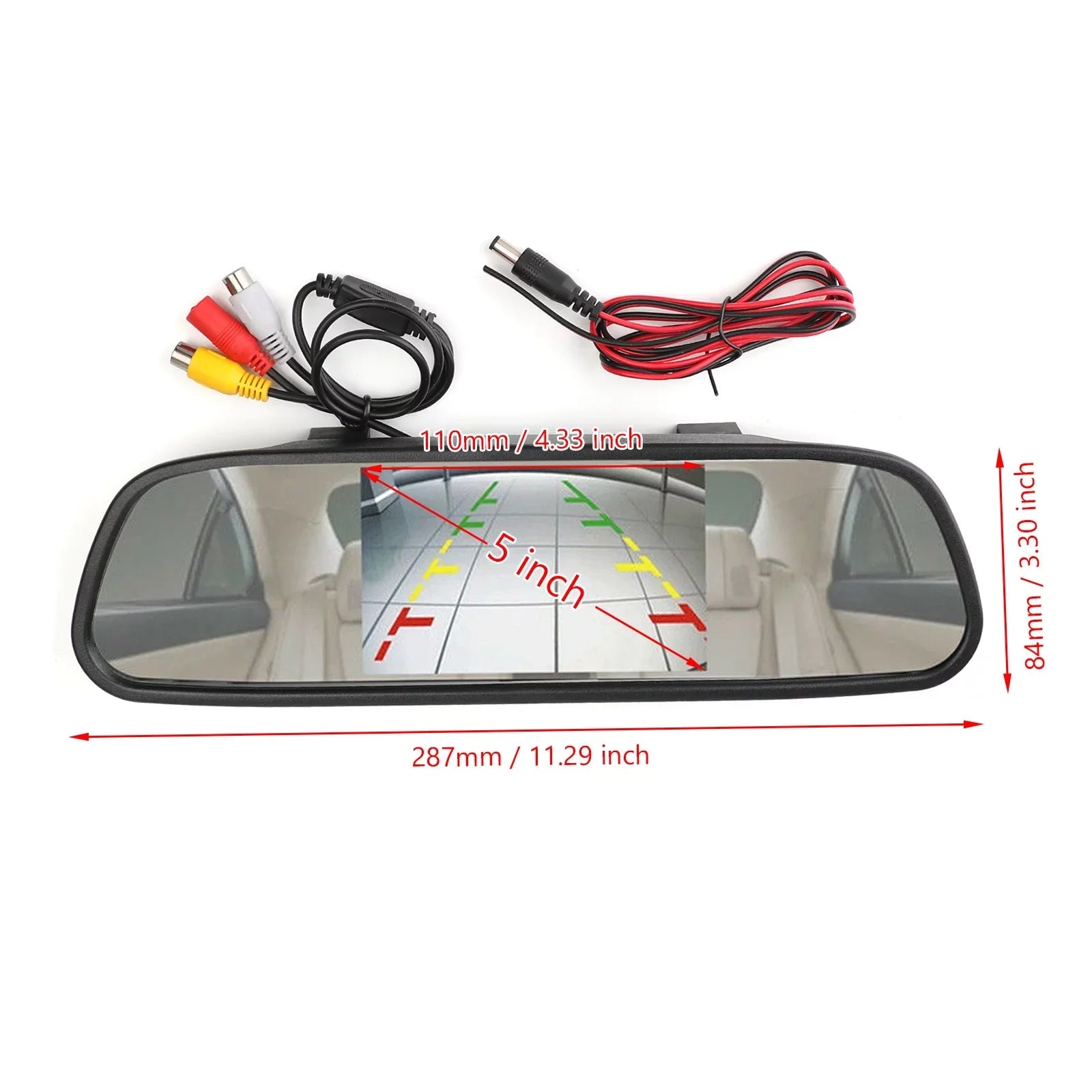 Vehicle Car Mad 5.0" Universal Camera Hornets 170 TFT 2-DAY System Monitor Kit Mirror LCD +