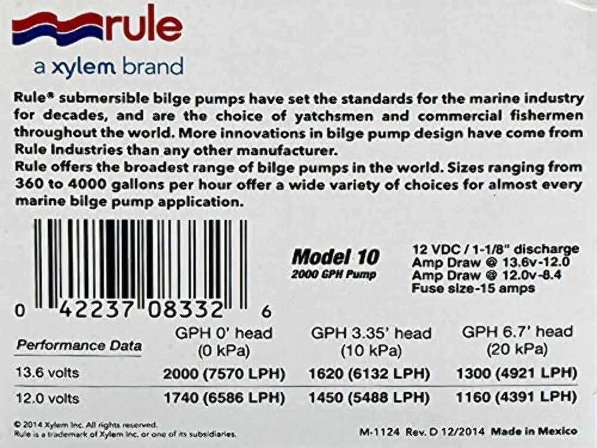 Rule G.P.H. 2000 Bilge Pump