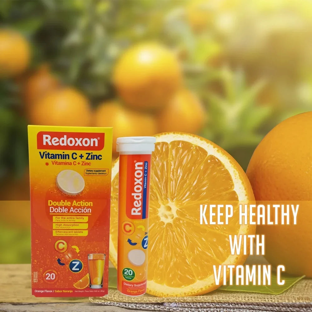 Dietary Redoxon of Tablets. 2.82 6 C with Vitamin oz. Supplement. Pack Zinc. 20