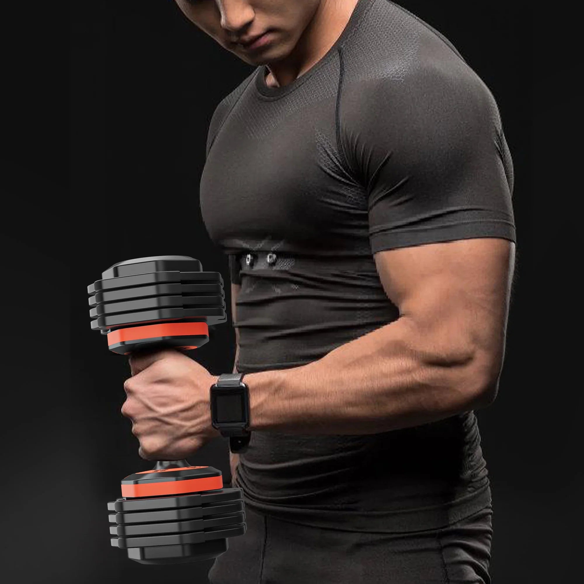 Home Dumbbell Full 5-in-1 Set Handle 25lbs Gym Body Anti-Slip for Adjustable Workouts - Metal