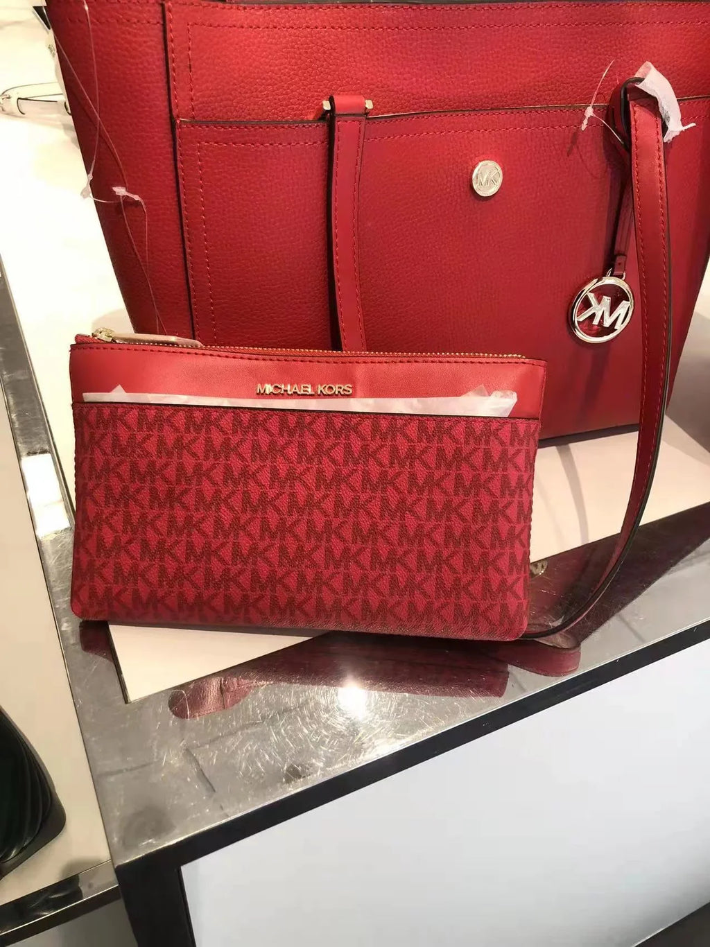 Bag 3-In-1 Tote In Leather Large Pebbled Multi Maisie 35T1G5Mt7T Kors Flame Michael