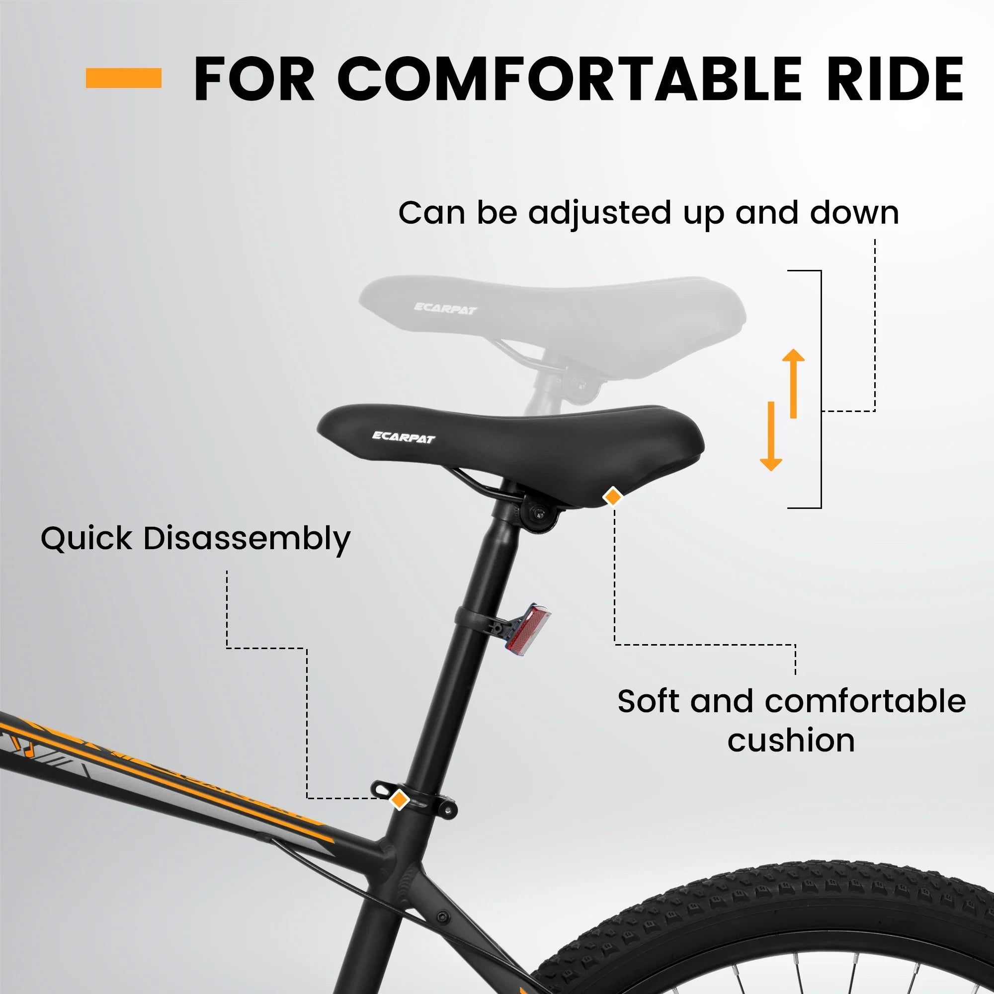 frame orange. inch bike absorbing aluminum 21-speed disc front adult mountain shock bike Ecarpat fork 26 brake, black