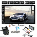 Stereo Mirror Camera& Support Touch Control Din LCD 7" Car +Rear Radio View with Remote Link/DVR/USB/FM/SD/MIC in-Dash MP3 Bluetooth Screen Double Head Car Unit