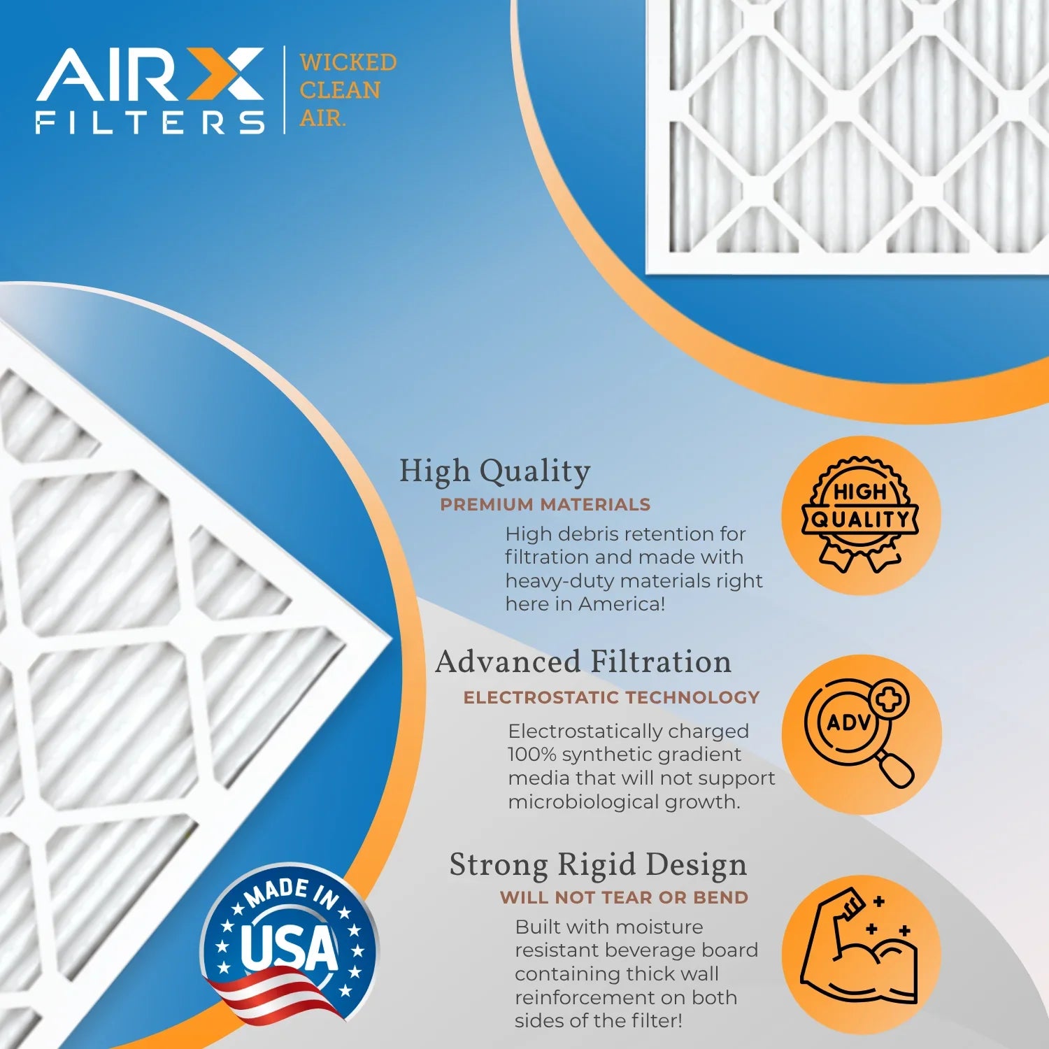 Made WICKED 5 AIR. FPR - AIRX Filters of USA 24x24x2 700 Comparable Air Pack MERV 8 Filter Rating, in FILTERS CLEAN Furnace to 12 MPR by &