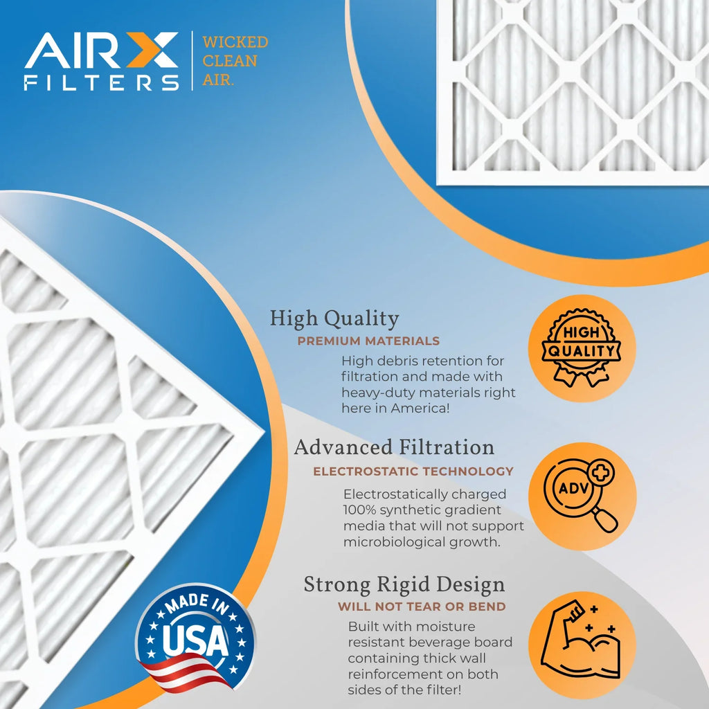 AC Pack MPR USA 9 Electrostatic Air FILTERS Made Conditioner MERV 12x24x1 Pleated Furnace 1500 Filter Comparable FPR Premium 2200 CLEAN Filters 6 12x24x1 to by WICKED HVAC Air - & AIRX AIR. Filter 13