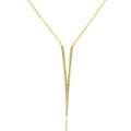 for Pointed Teens Zirconia Blue Cubic Gold V Women, Drop Boutique Necklace Inc Pendant Box