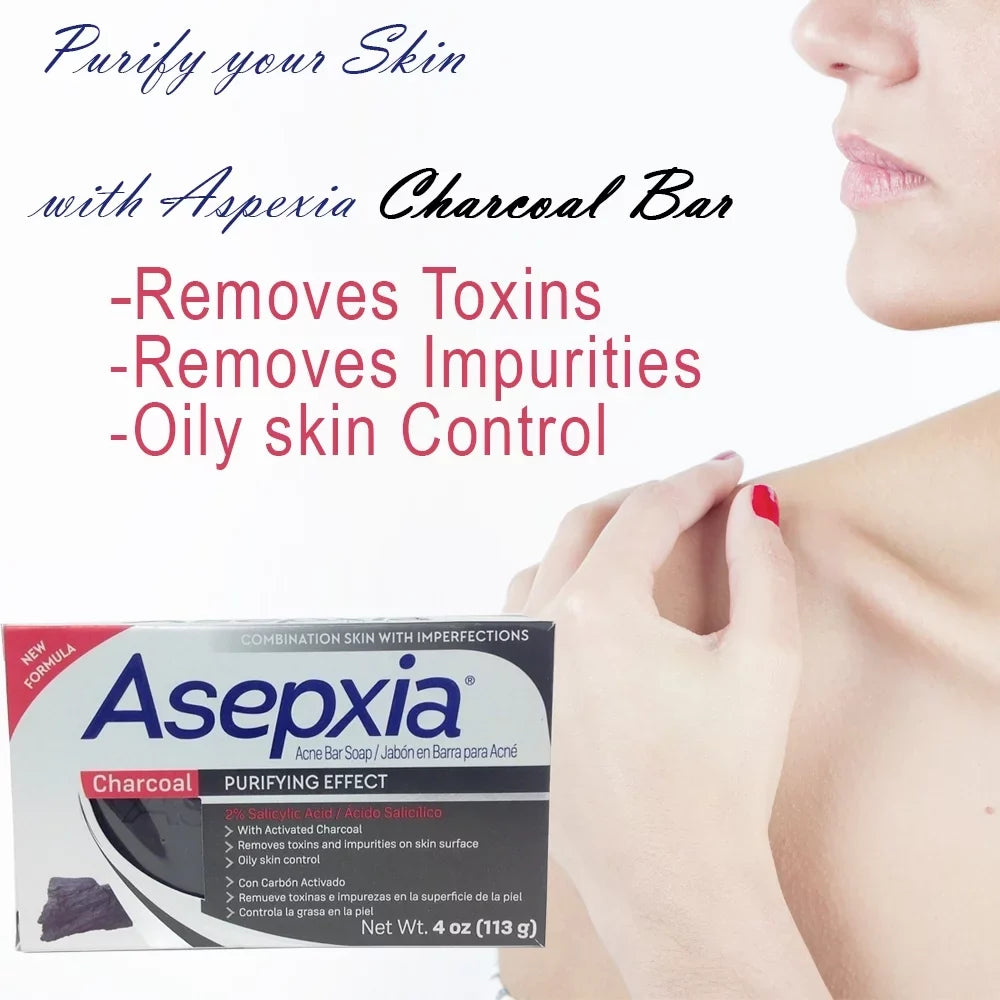 Acne Charcoal of Salycilic Soap 4 3 Blackheads. Bar Oily for and Asepxia Pack with Cleansing Skin Toxins. Impurities and oz. Removes Helps Acid.