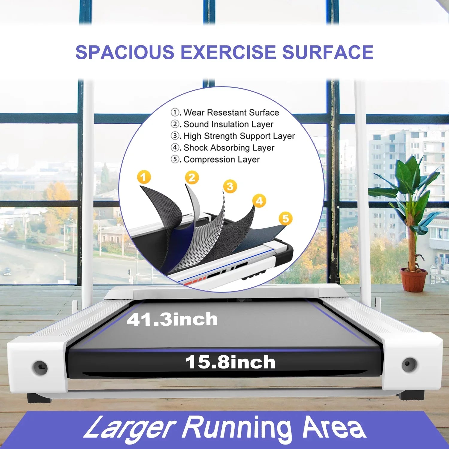 Treadmill Under 2 Foldable Home, Running Running Electric Desk 1 2.5 FYC LED Joggi Machine, in Installation-Free Dcenta Remote for - Walking Treadmill Treadmill Control Compact Folding Display HP &