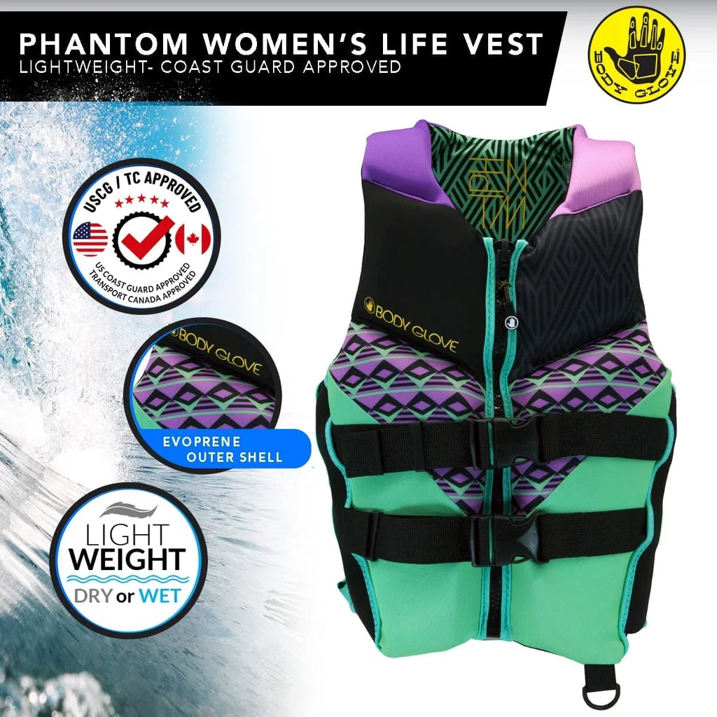 Jacket 2XL, Women, PFD-Adult Aqua -Adult, Phantom Glove- Women's Body Life