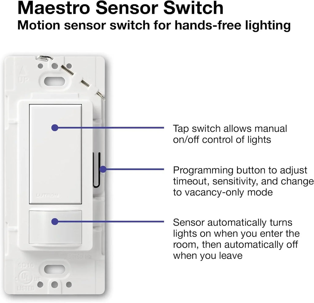 single-pole, neutral white (2-pack), 2a, maestro switch sensor no lutron required, ms-ops2-wh,