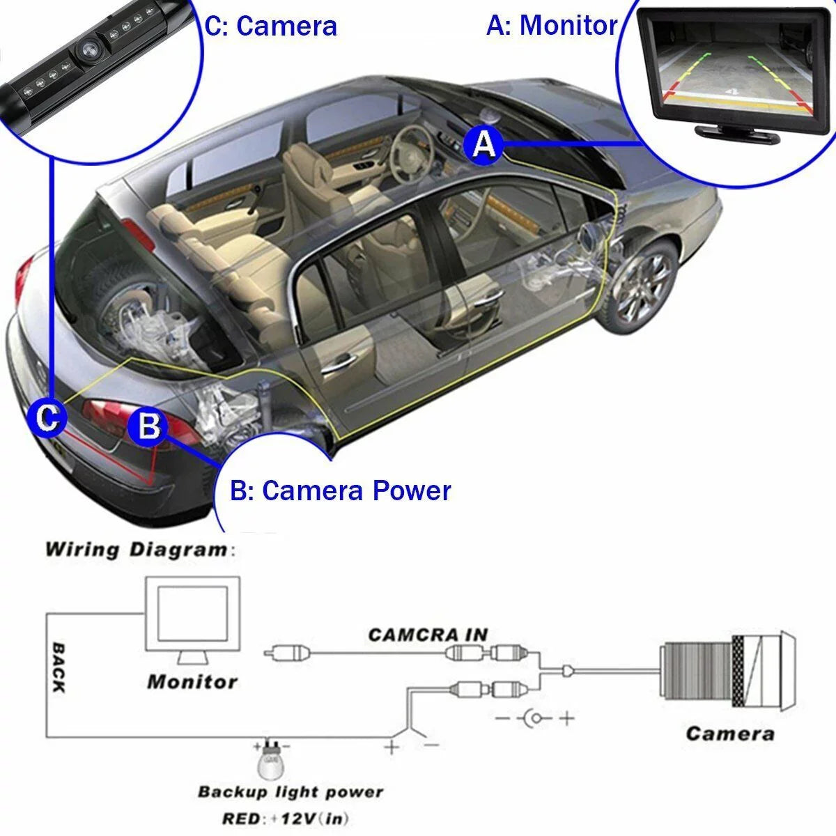 ALPINE INE-W970HD Black License INEW970HD Camera Rearview Frame Plate for Backup