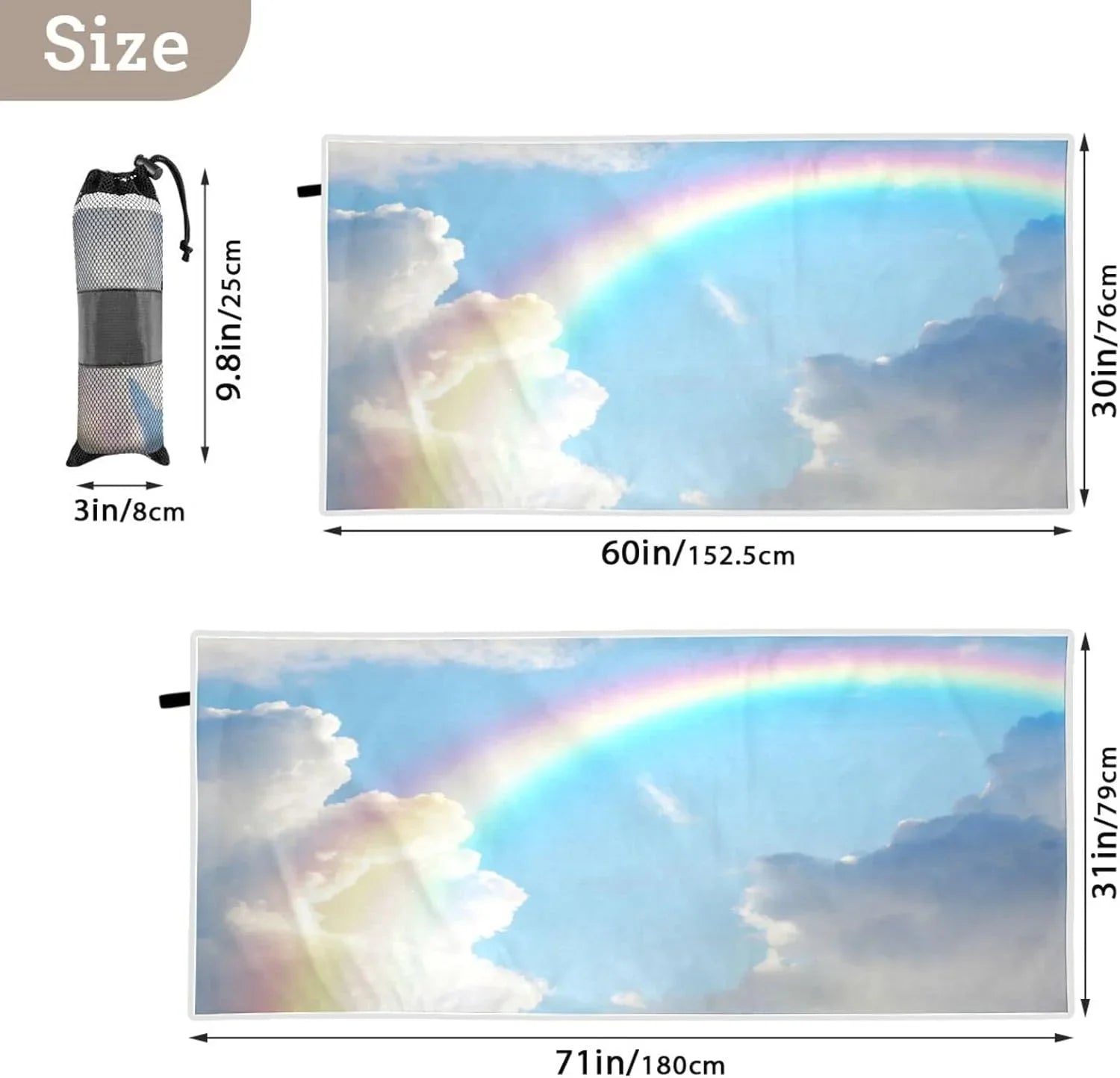 Beach - Towel Super Holiday£¨282£© Travel Bestwell Absorbent Compact Lightweight - Swimming Rainbow Towels Camping Beautiful Quick for Dry Towel Oversized