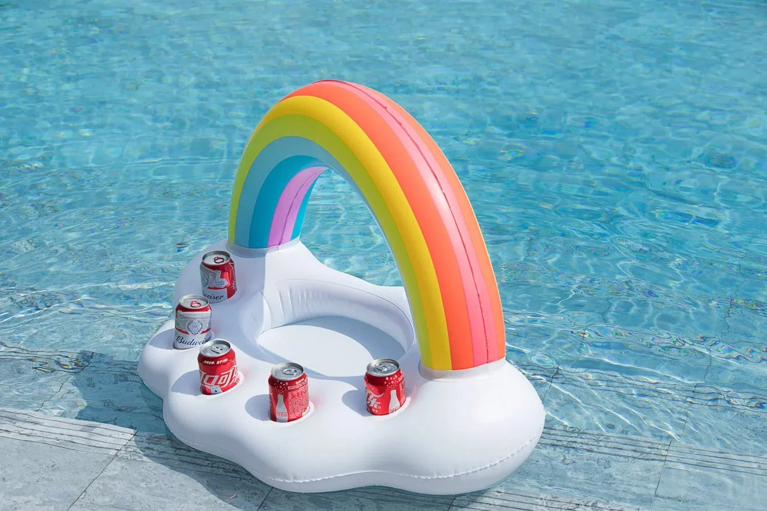 Bar Float Serving Pool Beverage Floating Cloud Drink Capacity Fruit Party Rainbow Salad Holder Large Drink Pool Float, lnflatable Cooler
