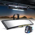 Curved Integrated 1.75"-2" View Lights & LED w/ Switch Xprite 13" for Rollbars UTV Rear Mirror