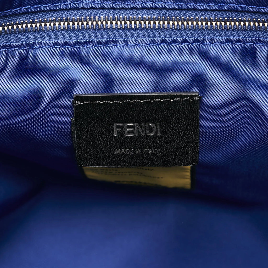 Bag Pre-Owned Lock Crossbody Blue FF Authenticated Unisex Nylon Crossbody (Good) Fendi Fabric