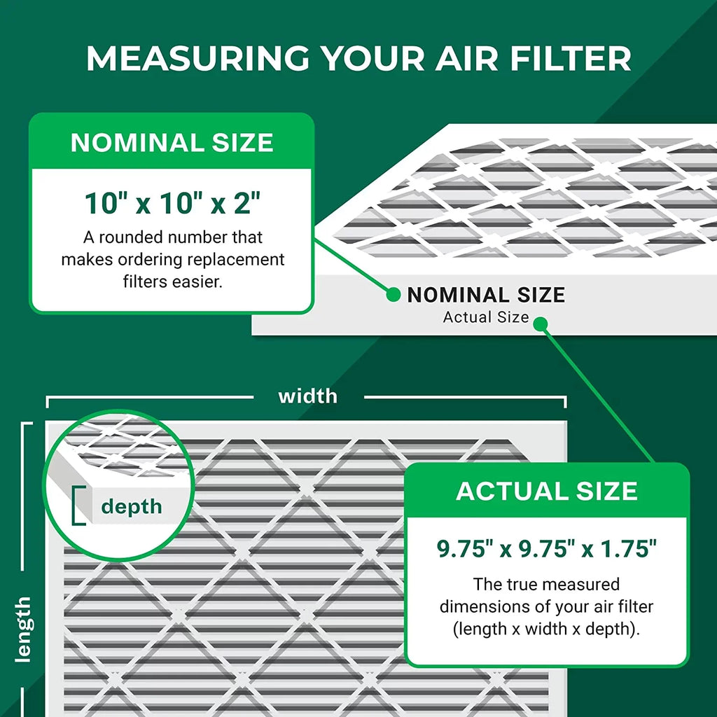 Filters Filterbuy Pleated Furnace MERV AC 13 (6-Pack) HVAC 10x10x2 Air