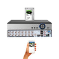 H.265 2TB Channel DVR Storage Digital Evertech TVI Recorder with Video Home Security Analog Standalone 16 HD CCTV CVI AHD Office