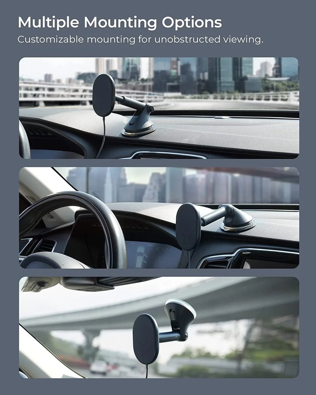 Wireless Black, Plastic Mount, Velox Dash Windshield MagSafe & Compatible Magnetic iOttie Charging