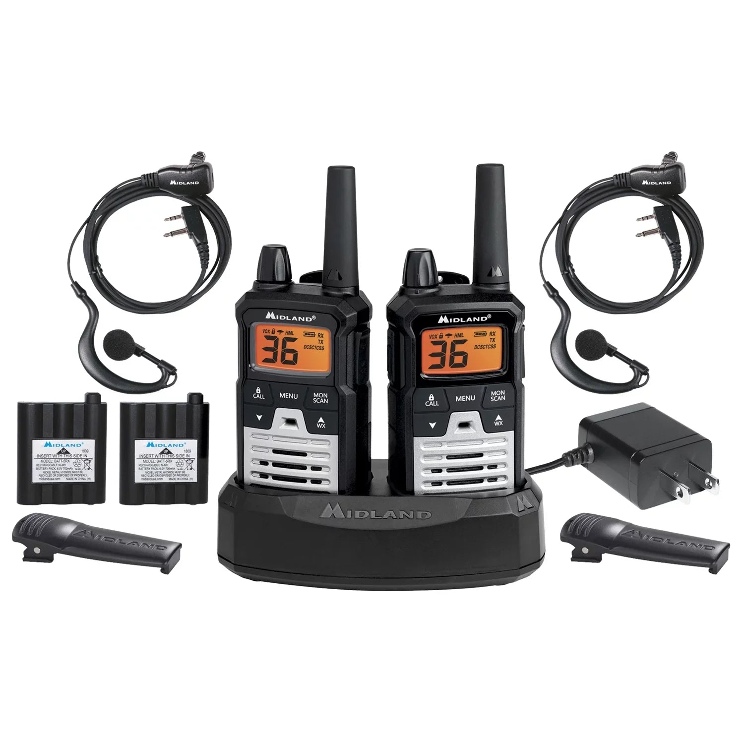 and NOAA GMRS Walkie Alert + with Codes Two Radio Midland Long Talkie Way Range - 121 Privacy T290VP4 Weather X-TALKER Scan