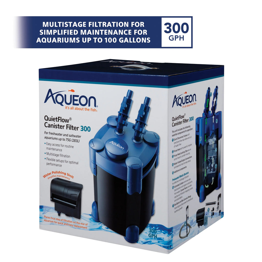 Up Aquarium Aqueon Canister to QuietFlow Gallons 75 Filter