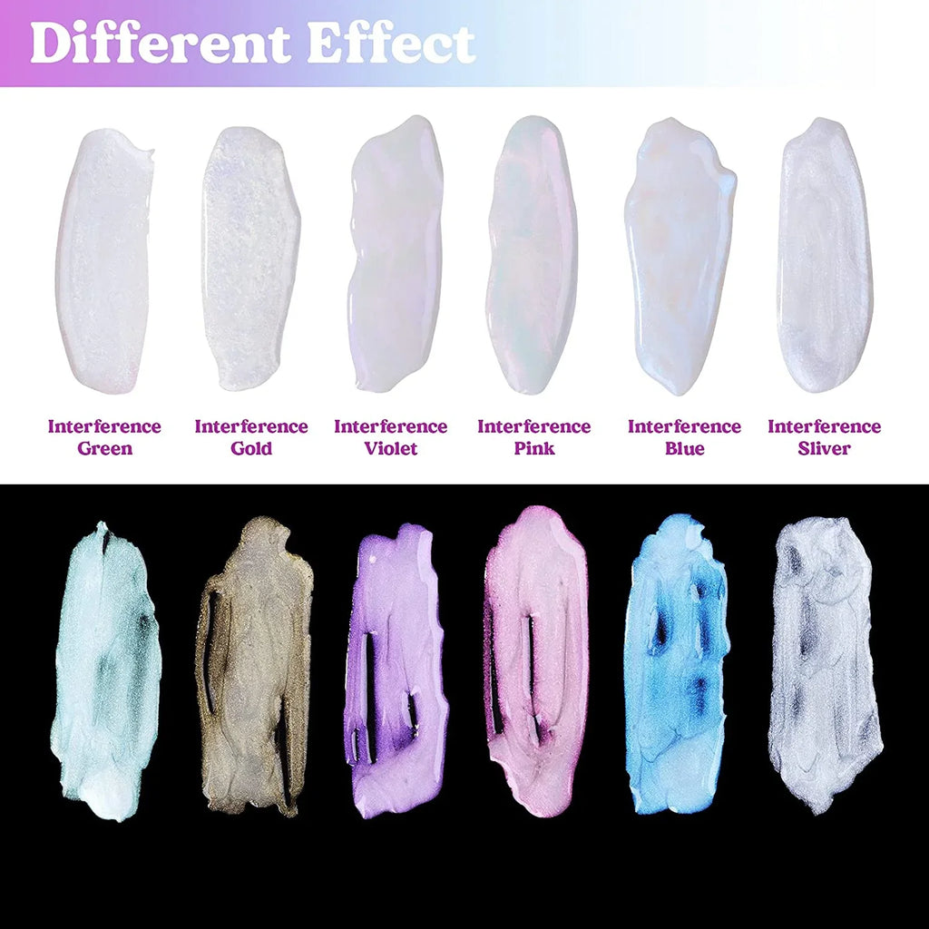 Resin, LET'S 6 Pigment for Powder Mica Slime, Resin Interference for RESIN Paint, Art Mica Resin, Colors Pearl Spirit Powder Epoxy Powder,