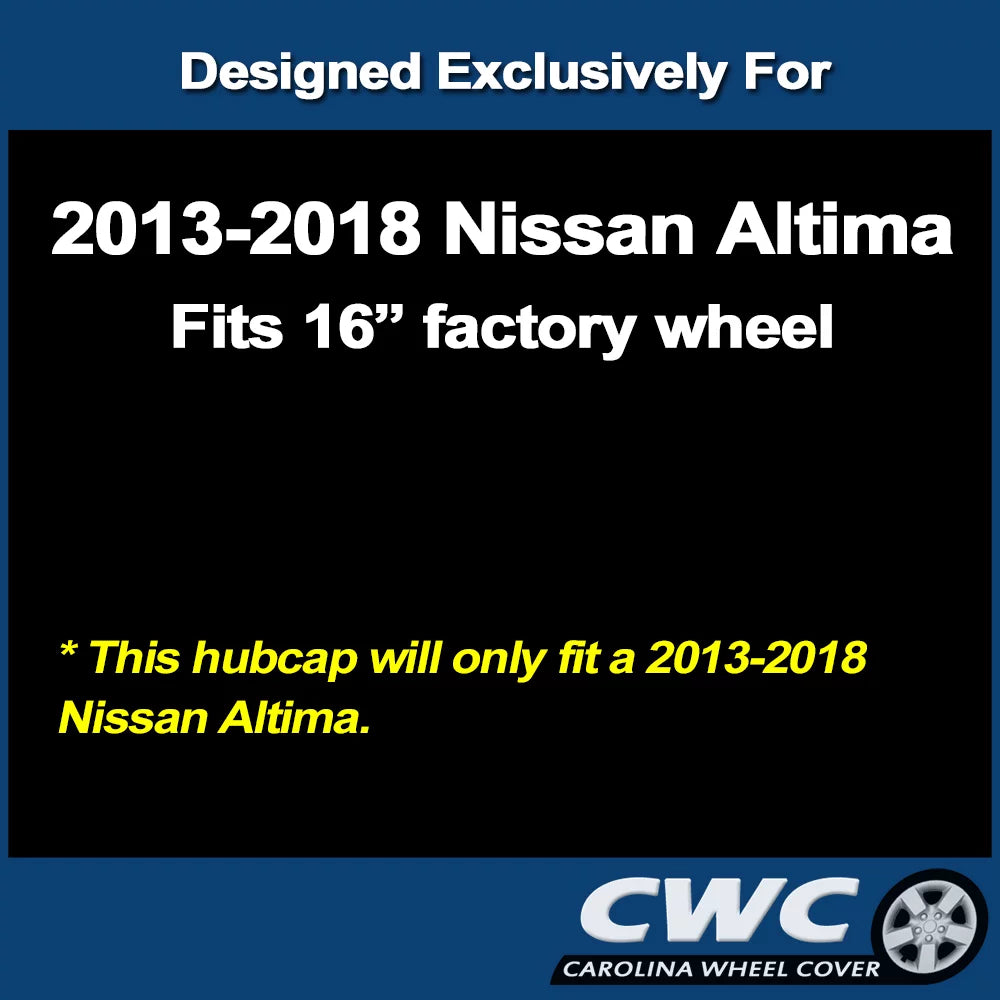 '- Replica Hubcap 2013 for 2018 Premium Hubcap) Nissan Altima Wheel CarolIna (SIngle Replacement Cover 16-In.