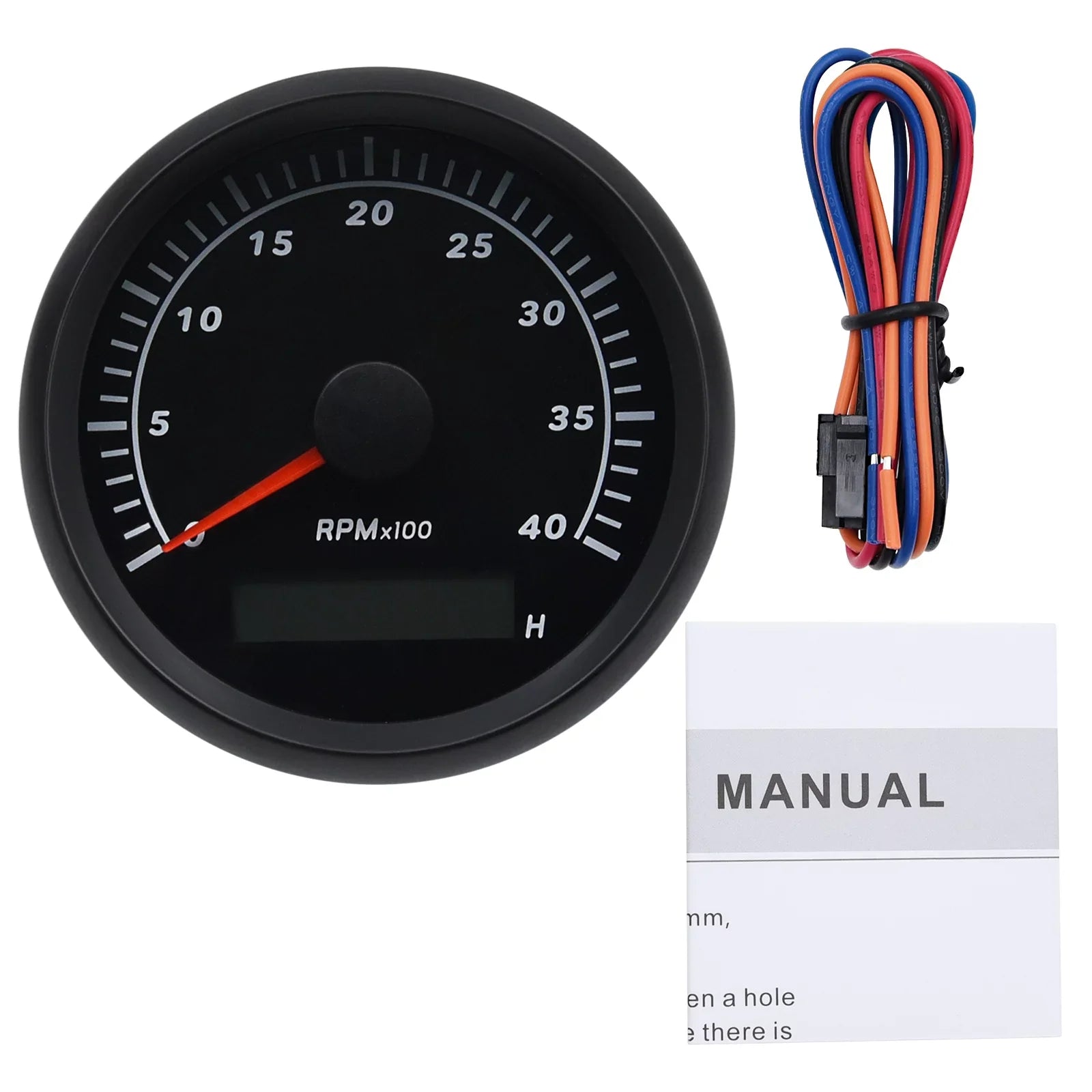 for Gauge Tachometer Geloo 85mm Meter Hour RV 0-4000RPM Boat Tachometer Marine Truck Car Waterproof