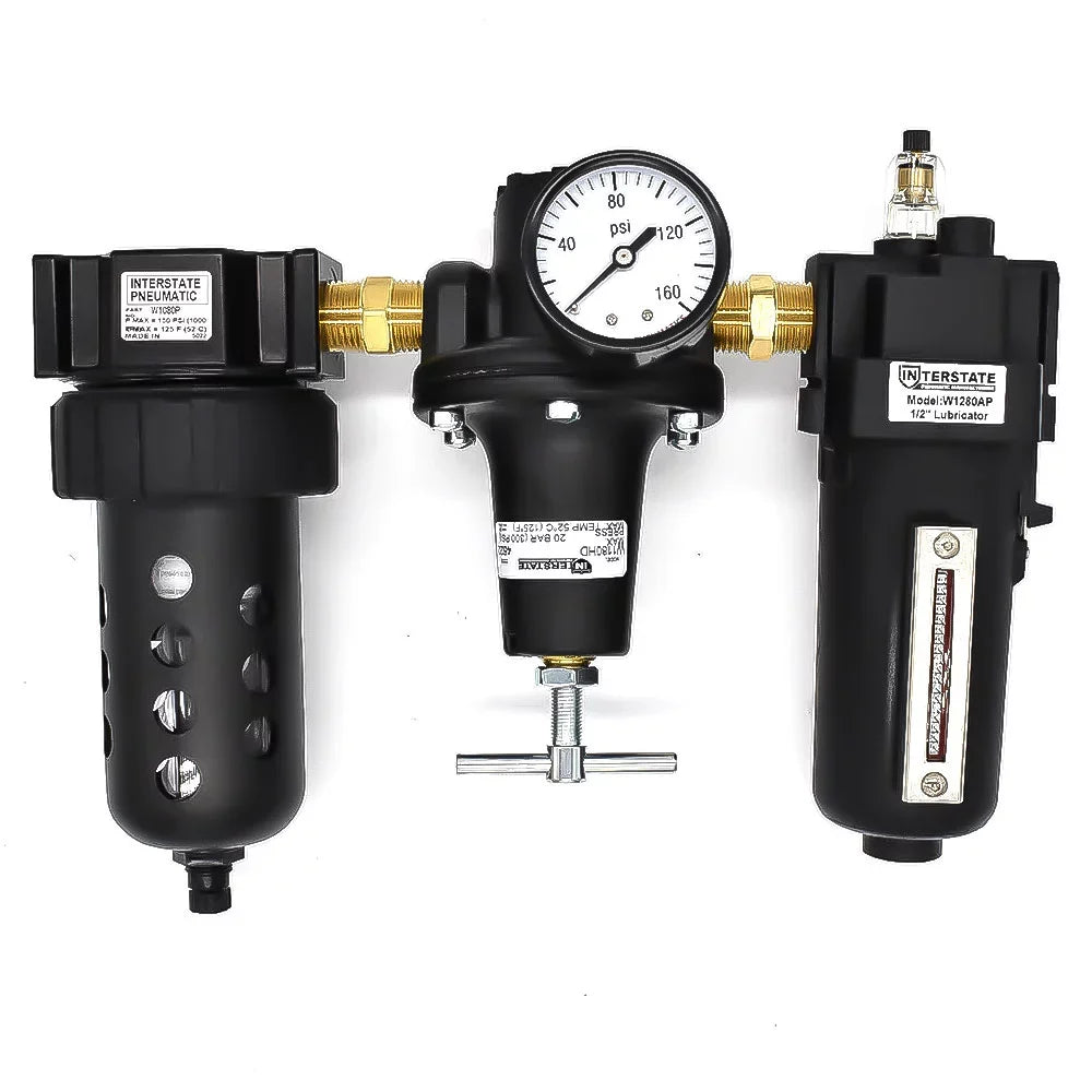 Regulator 1/2" Handle Integral Large Bowl a? Interstate Made - USA Lubricator Pneumatics Filter "T" Poly in Combo WC1081HDGP
