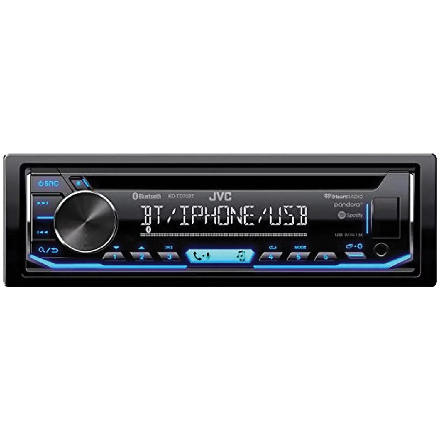 AM/FM/CD Mobile with KD-TD70BT Single-DIN Receiver In-Dash KD-TD70BT JVC Bluetooth