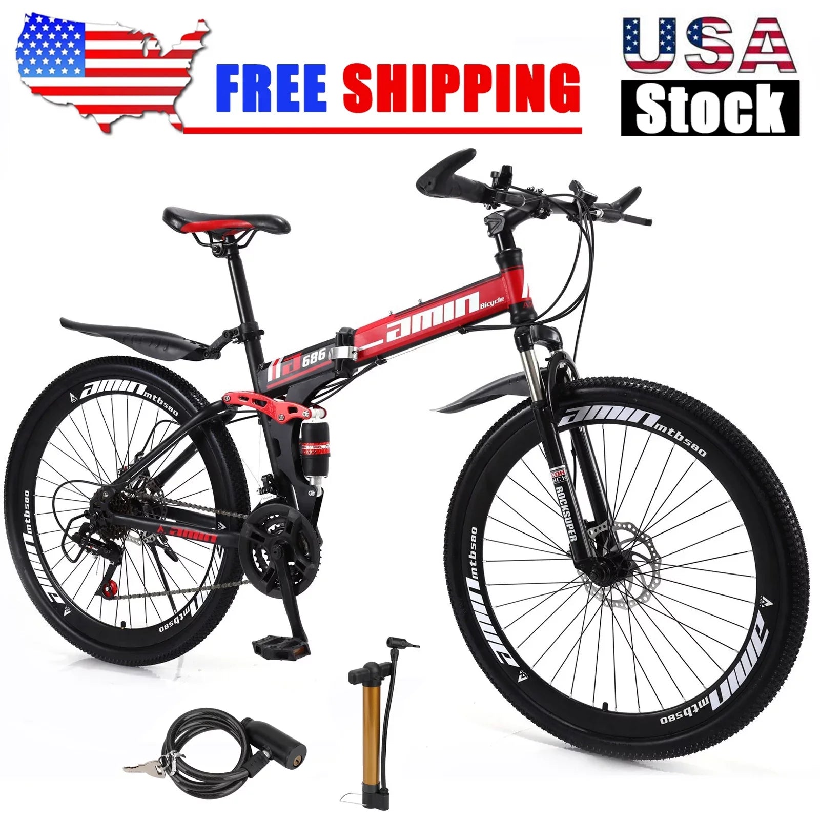 21 Lock+Air Bike Mountain Wheels Cycling Mountain 27.5" Bike Unisex Adult Pump Bicycle+Bike Speed Adults