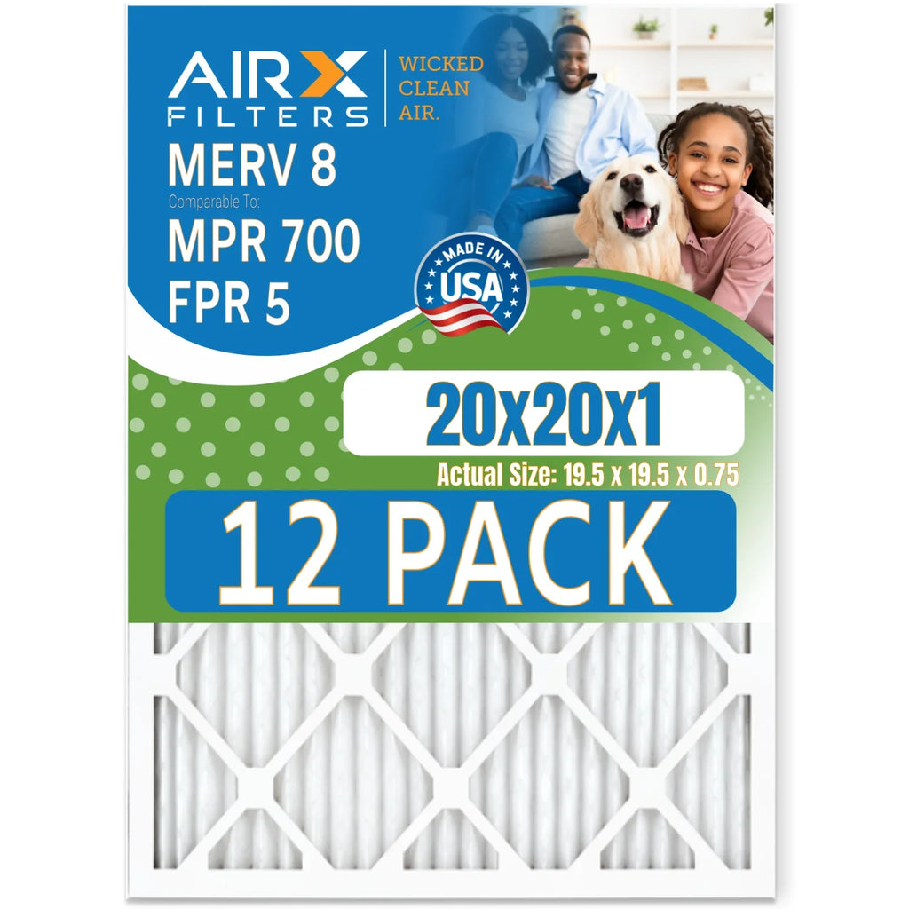 FILTERS in 8 Filters 700 CLEAN of AIR. 5 & WICKED to by FPR Rating, MPR AIRX 12 Furnace Filter MERV Comparable Made - Air 20x20x1 Pack USA