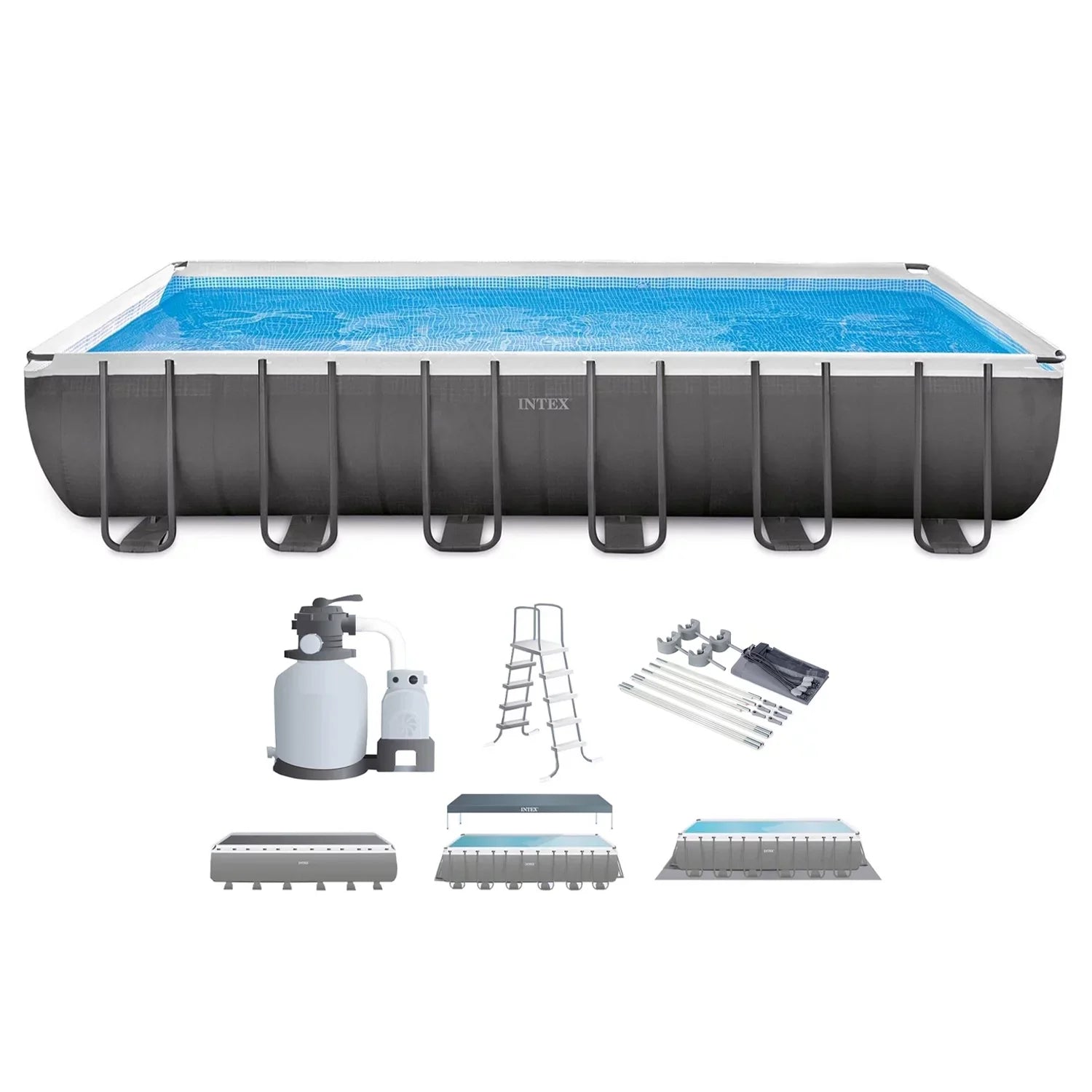 24' 12' Canopy Sun Ultra Swimming XTR x x Frame 52" & Protective Intex Pool