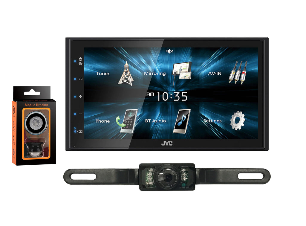 6.8" & Monitor Magnet Receiver Camera JVC Phone Rearview Fixed Media Holder Absolute KW-M150BT Digital Touchscreen +