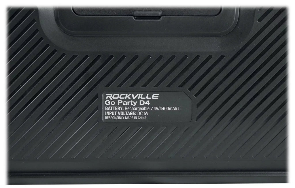 D4 Party Loud Deep Go Bass Rockville LED Portable Speaker, Large Bluetooth Party