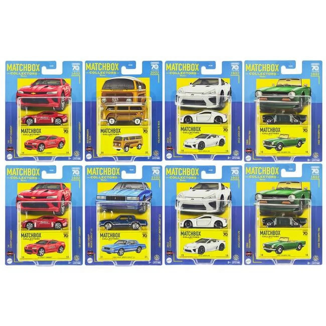 Diecast Special 8 - Car Years Edition Superfast Matchbox Model Assortment 70 of 2023 Piece U Set Collectors