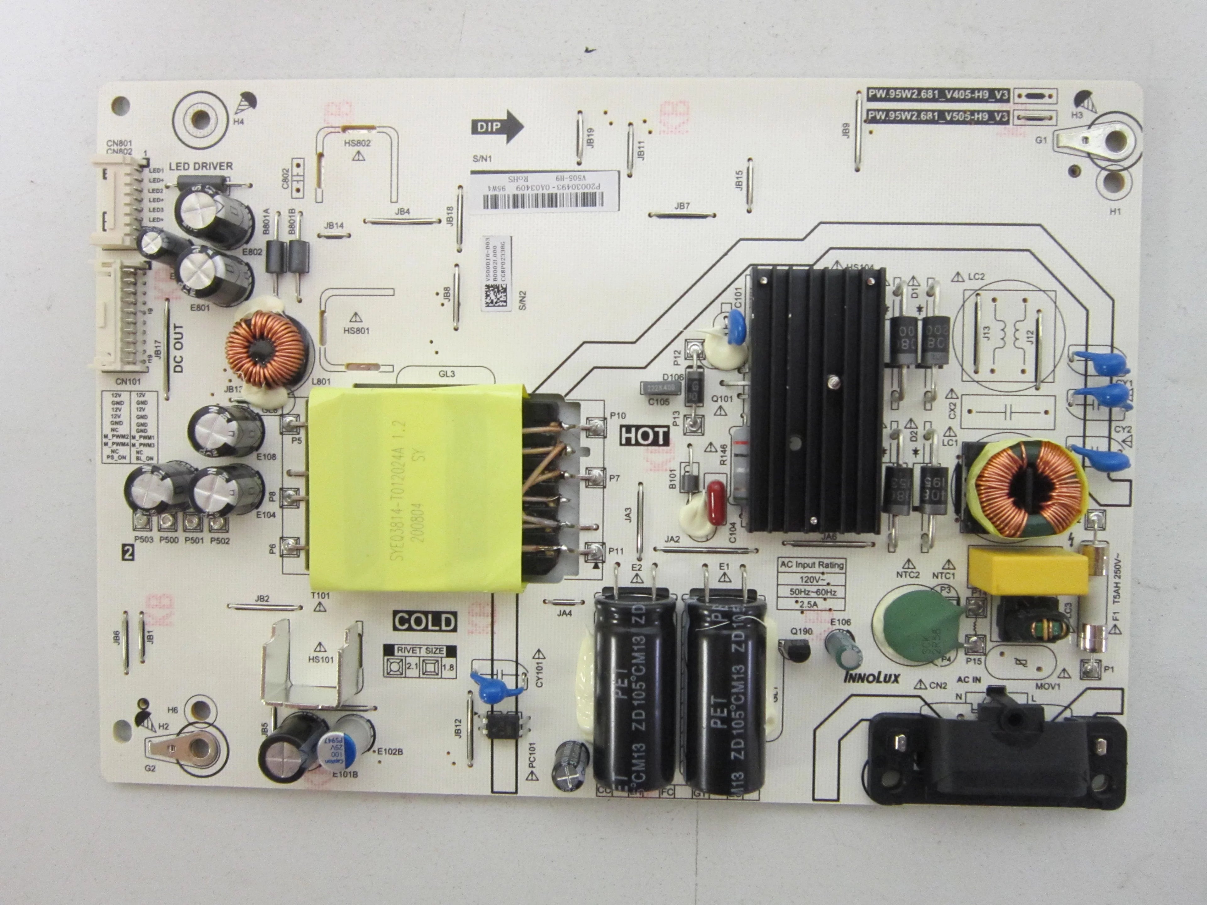 V505-H9 Supply B0002L000) 6M04B0002L000 (PW.95W2.681, Power Vizio